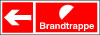 Sikkerhedsskilt Brandtrappe med retningsangivelse