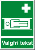 Sikkerhedsskilt Båre valgfri tekst