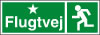 Sikkerhedsskilt Flugtvej venstre