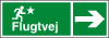 Sikkerhedsskilt Flugtvej højre