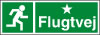 Sikkerhedsskilt Flugtvej højre