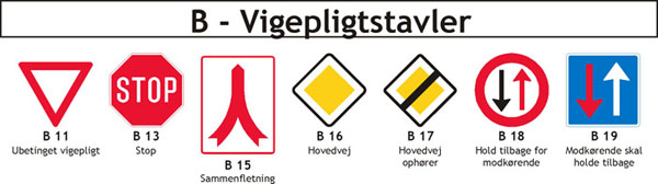 Færdselstavler - Vigepligtstavler