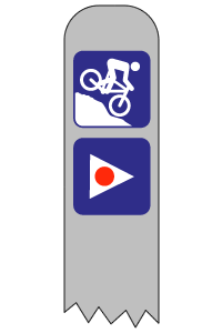 mountainbike / mtb rute skilt - eksempel