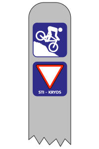 mountainbike / mtb rute skilt - eksempel