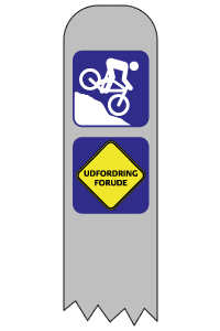 mountainbike / mtb rute skilt - eksempel
