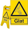 a-board skiltestander med sikkerhedsskilt