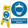 a-board skiltestander med sikkerhedsskilt