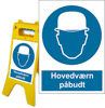 a-board skiltestander med sikkerhedsskilt