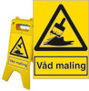 a-board skiltestander med sikkerhedsskilt