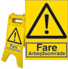 a-board skiltestander med sikkerhedsskilt