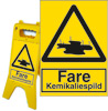a-board skiltestander med sikkerhedsskilt