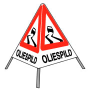 foldeskilt oliespild