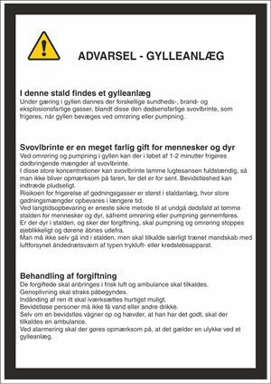 gylleskilt advarsel gylleanlæg