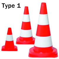 afmærkningskegle type 1